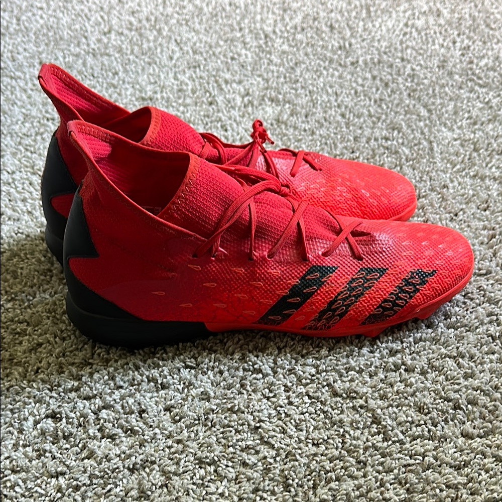 Red Adidas Predator Soccer Turf Shoes
